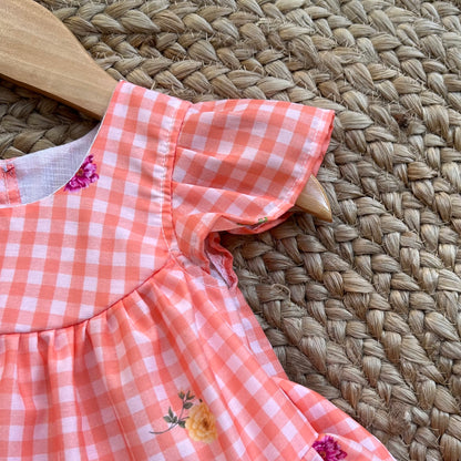 Orange Mul Chanderi Frock