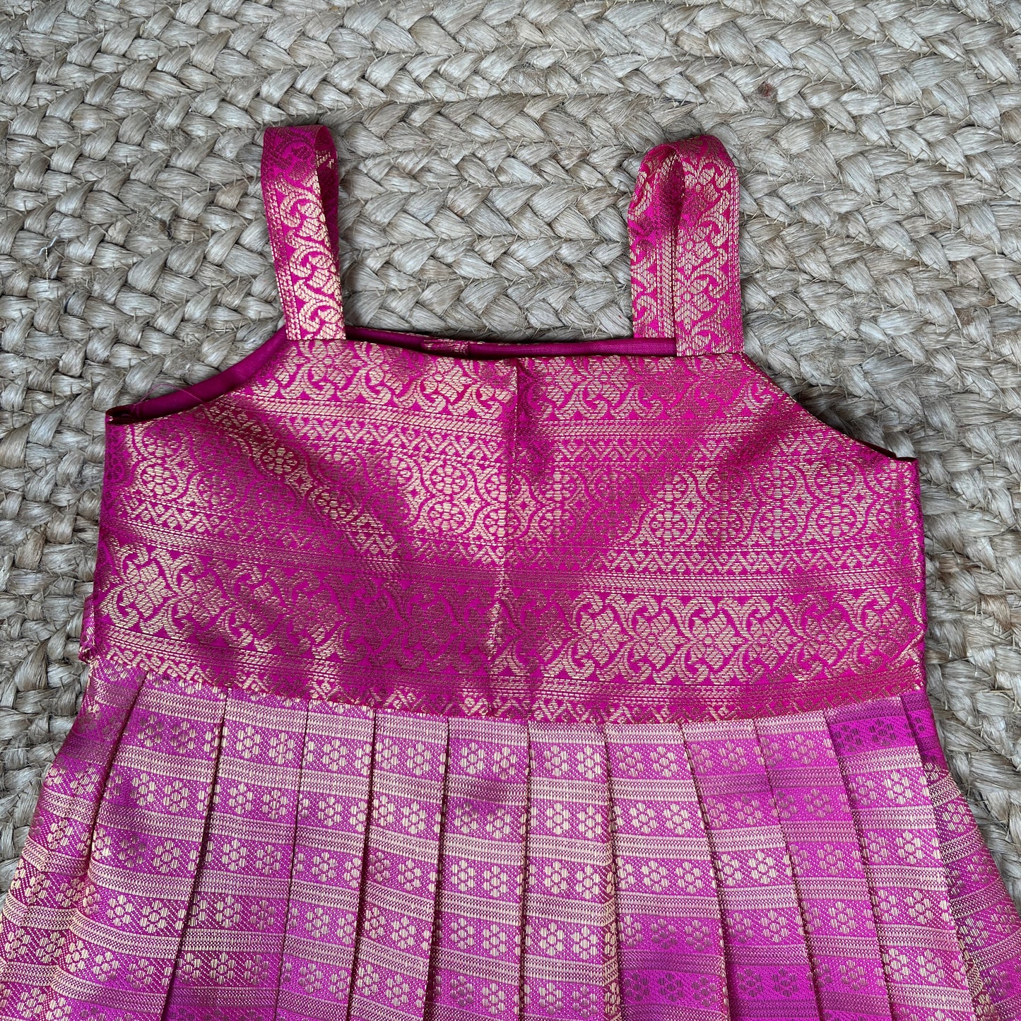 Pink Brocade Tissue Frock