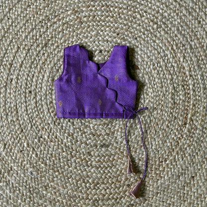 Traditional Purple Scallop Tissue Lehanga Set