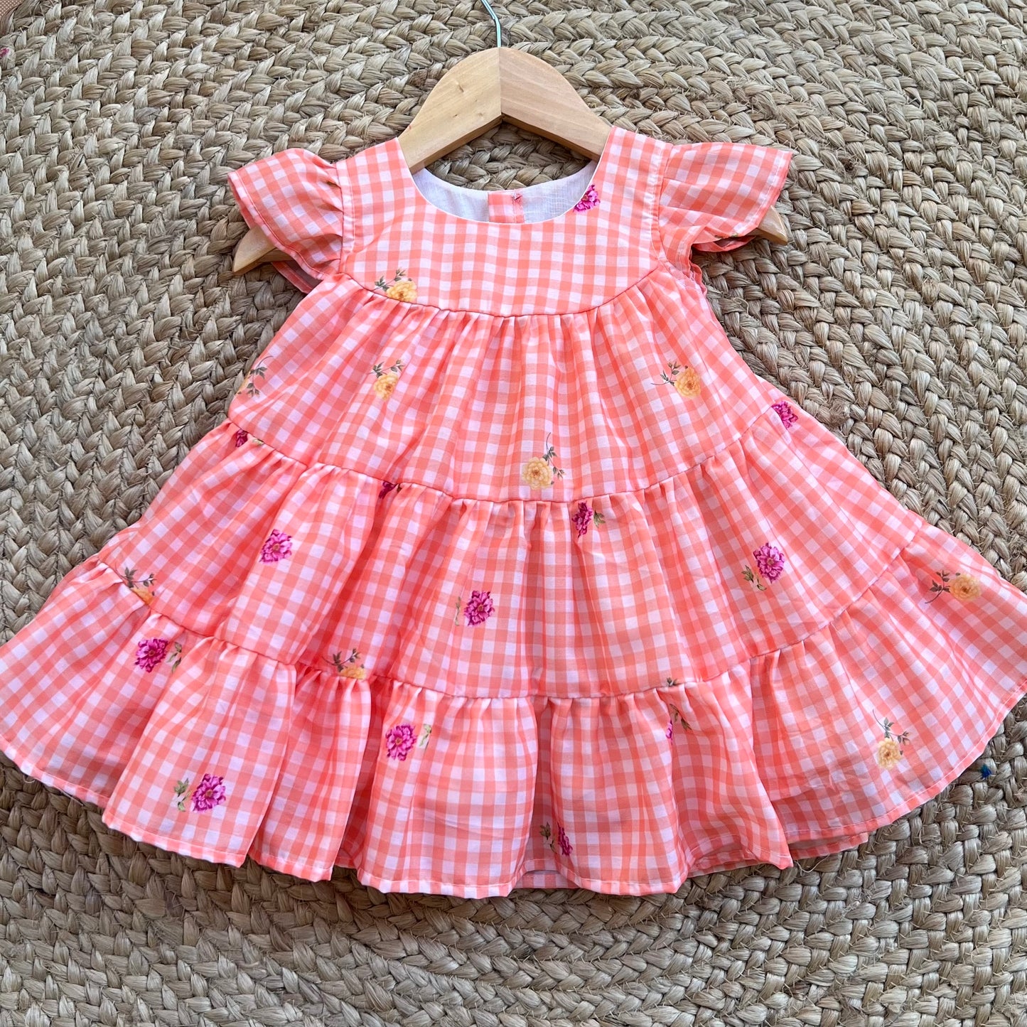 Orange Mul Chanderi Frock