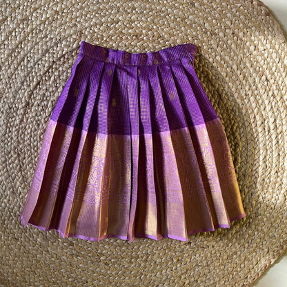 Traditional Purple Scallop Tissue Lehanga Set