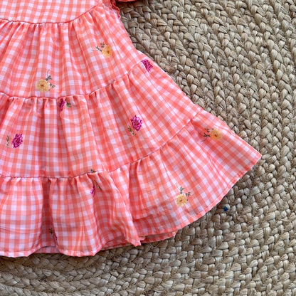 Orange Mul Chanderi Frock