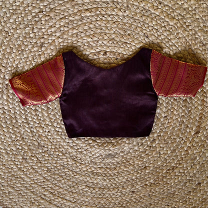 Red and Brown Kanchi Tissue Lehanga Set