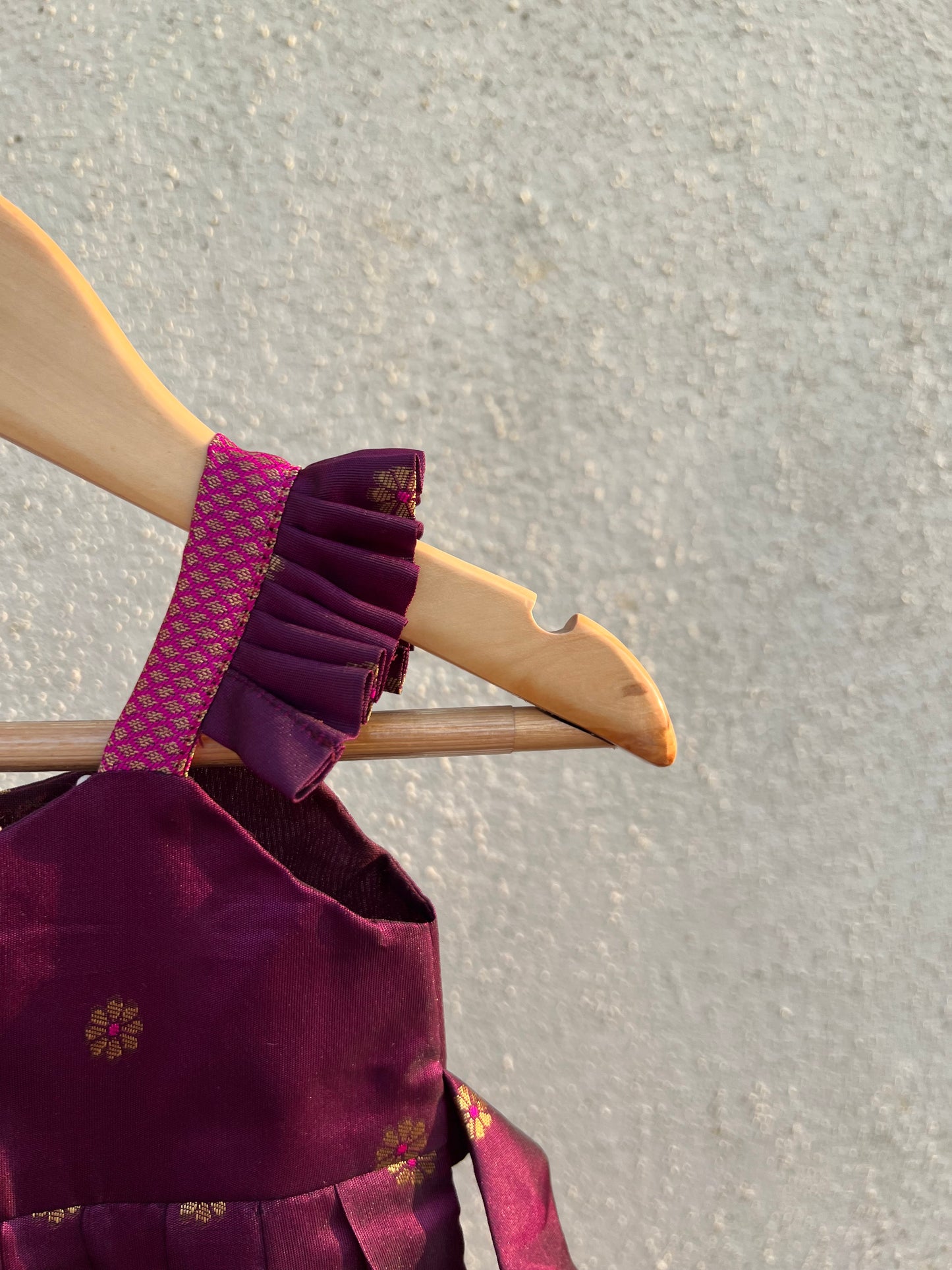 Purple Paithani Pleated Frock