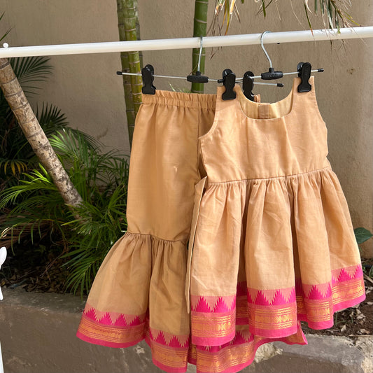 Beige Kanchi Cotton Sharara Set