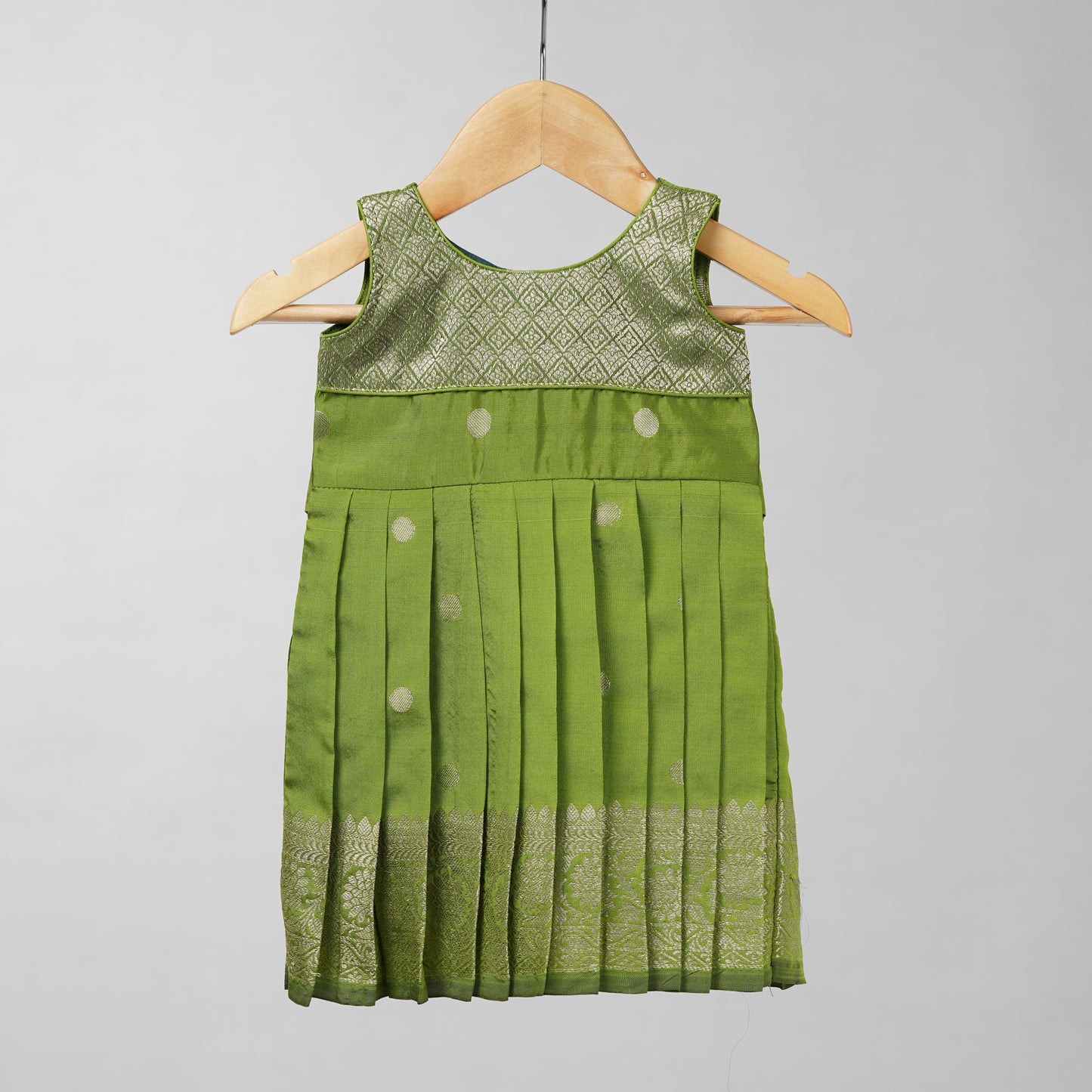 Mehendi Green Banarasi Frock