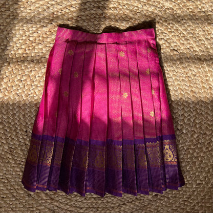Pink and Purple Kanchi Silk Lehanga Set