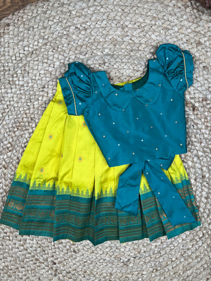 Lemon Green Narayanpet Paithani Lehenga Set