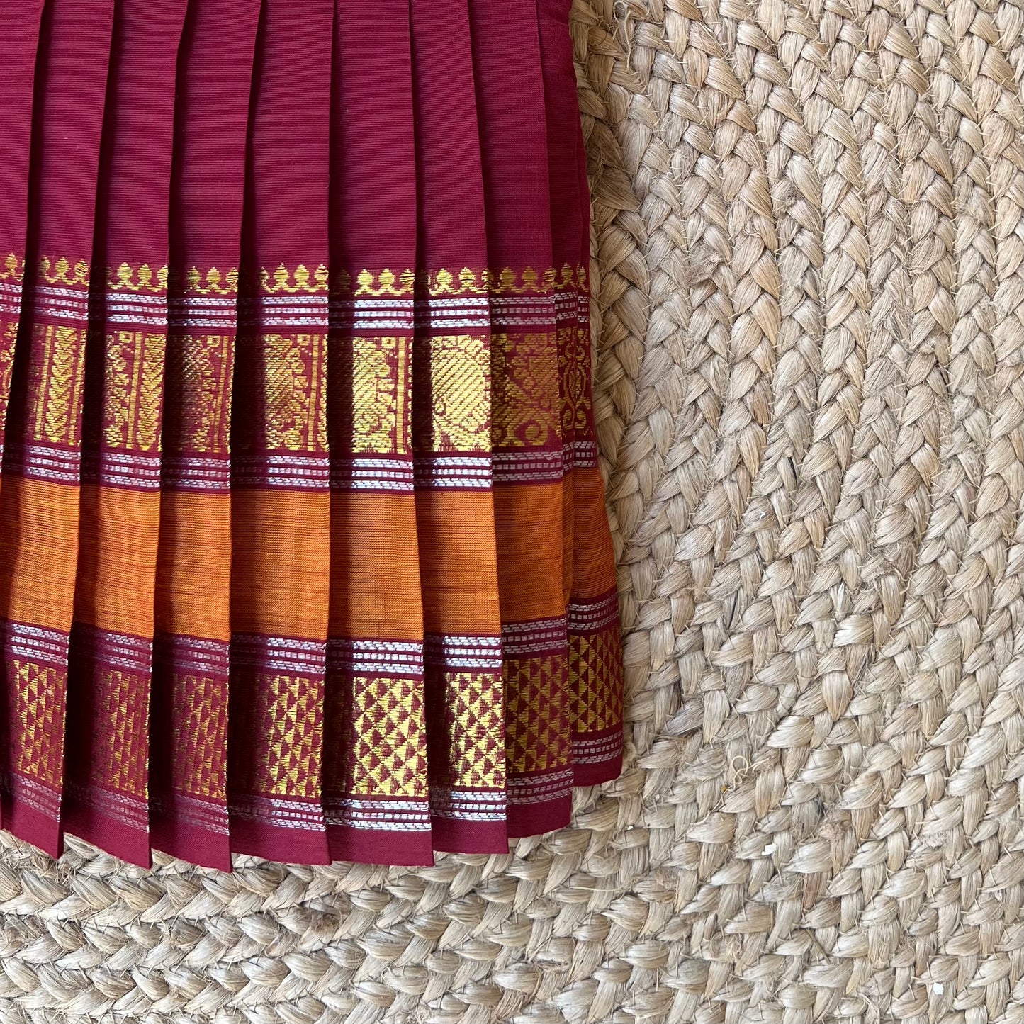 Maroon Chettinad Cotton Frock
