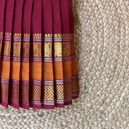 Maroon Chettinad Cotton Frock