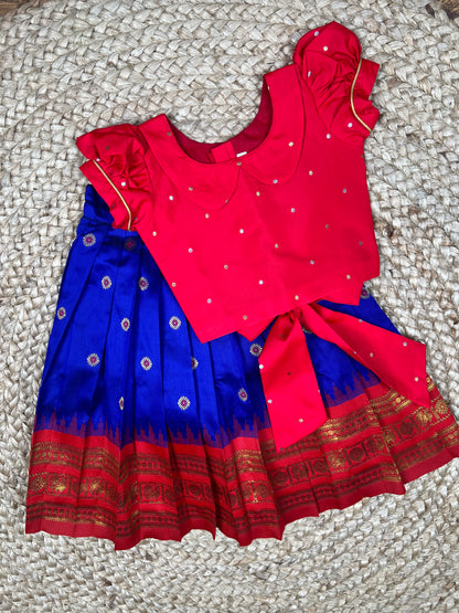 Royal Blue Narayanpet Paithani Lehenga Set
