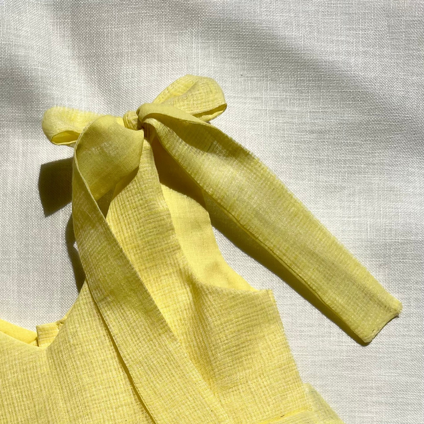 Butter Yellow Kota Cross Stitch Frock