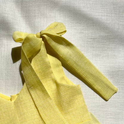 Butter Yellow Kota Cross Stitch Frock