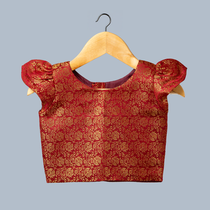 Maroon Benarasi Gold Tissue and Lehenga Set