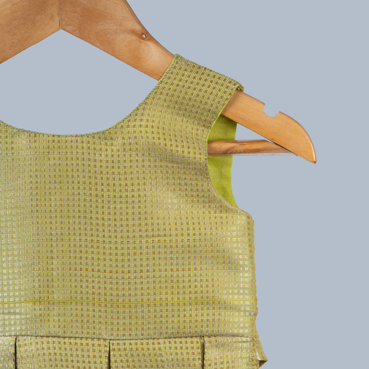 Golden Lime Tissue Box Pleated Dress