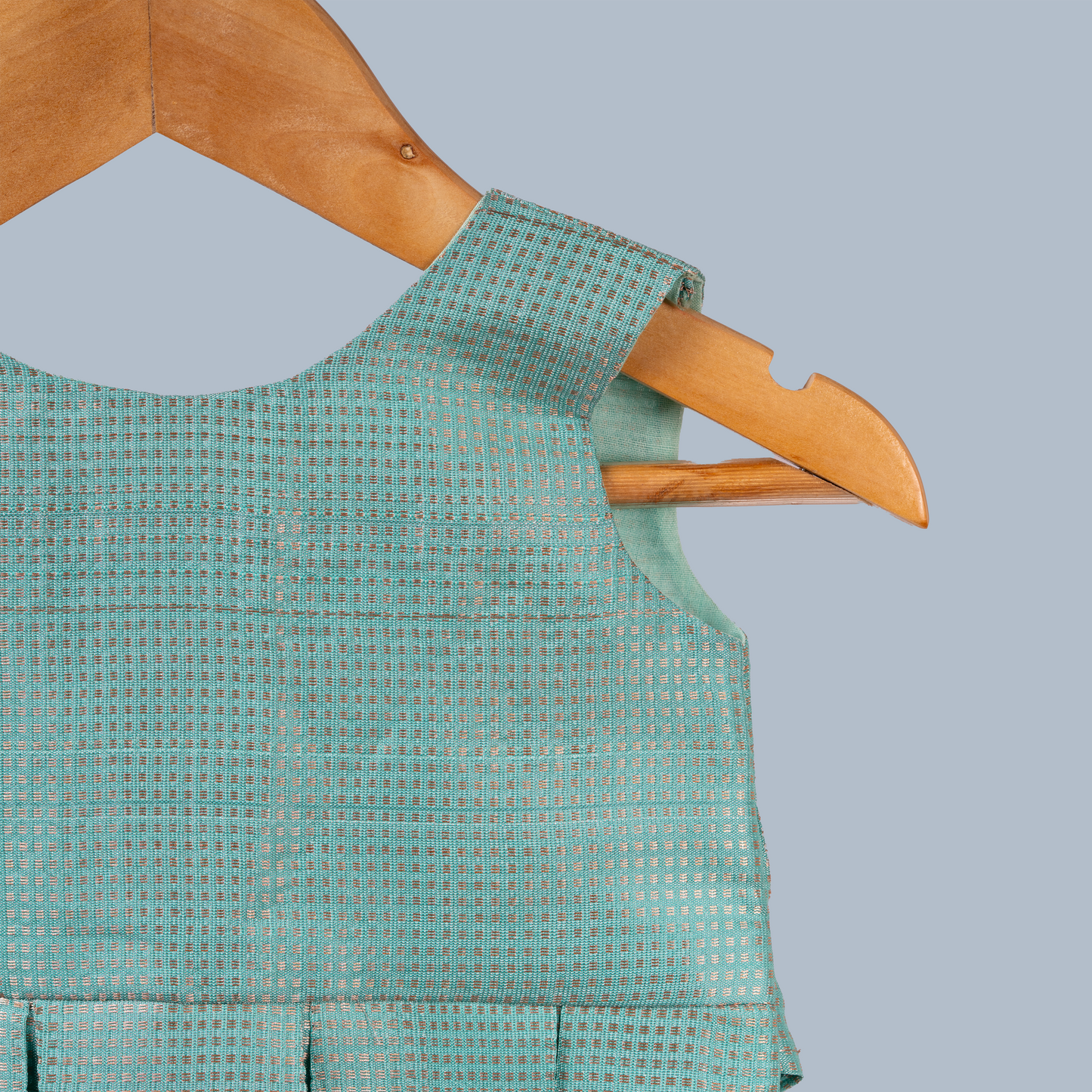 Aqua Blue Tissue Box Pleated Dress