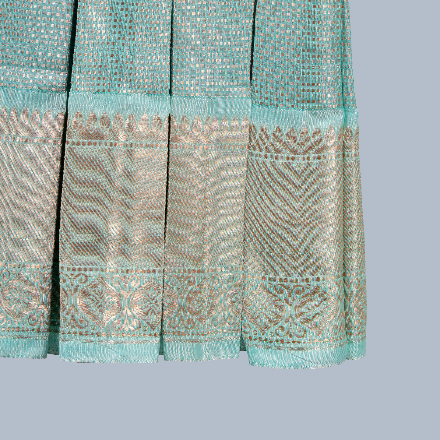 Aqua Blue Tissue Box Pleated Dress