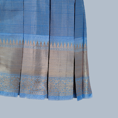 Royal Blue Tissue Box Pleated Dress