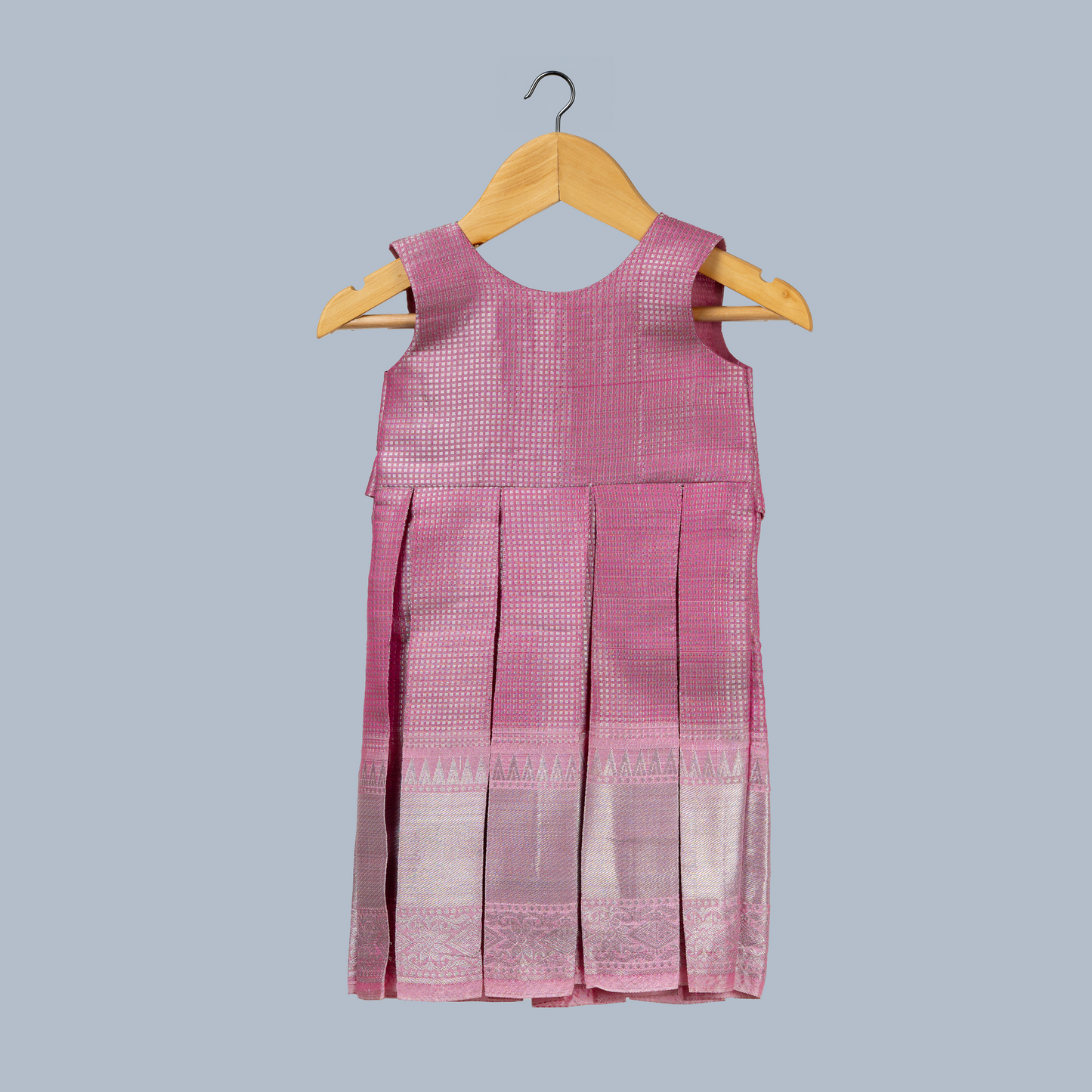 Rose Pink Tissue Box Pleated Dress