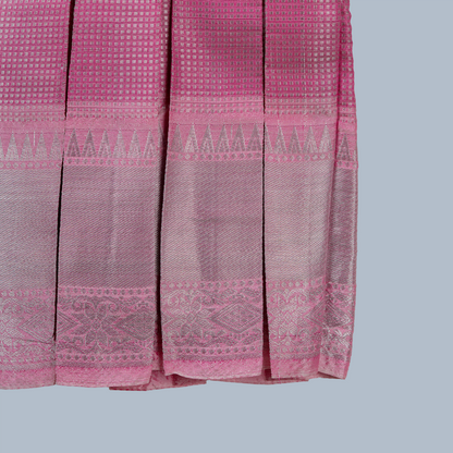 Rose Pink Tissue Box Pleated Dress
