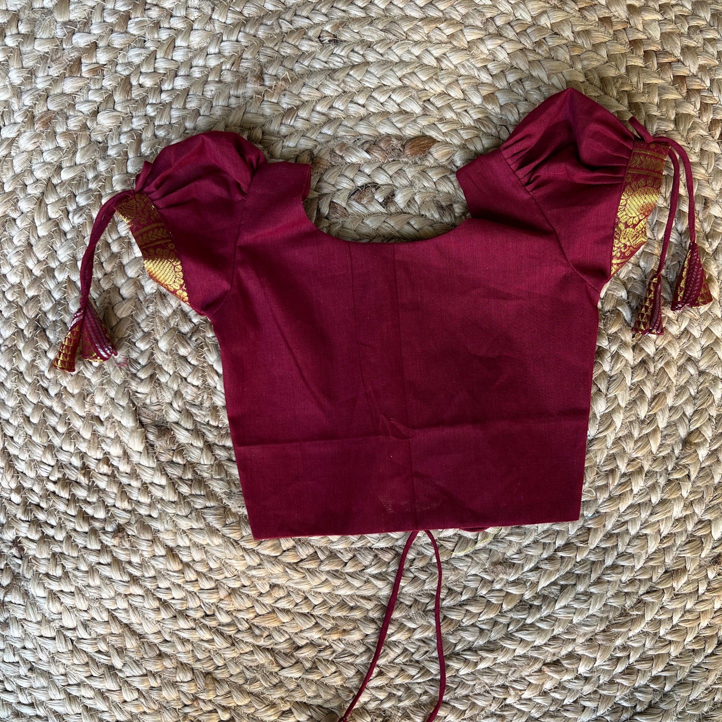 Maroon Chettinad Cotton Lehenga Set