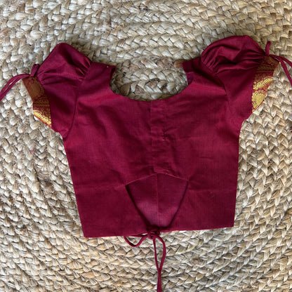 Maroon Chettinad Cotton Lehenga Set