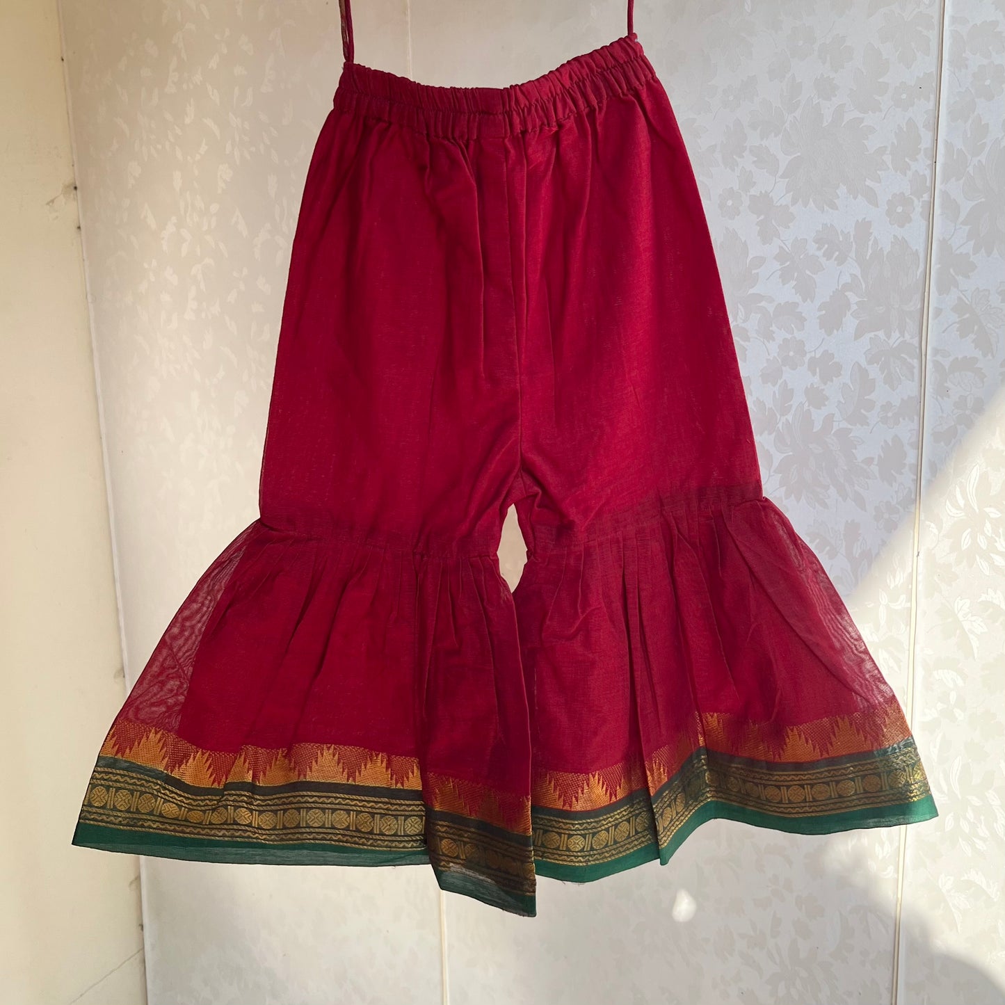 Maroon Kanchi Cotton Sharara Set
