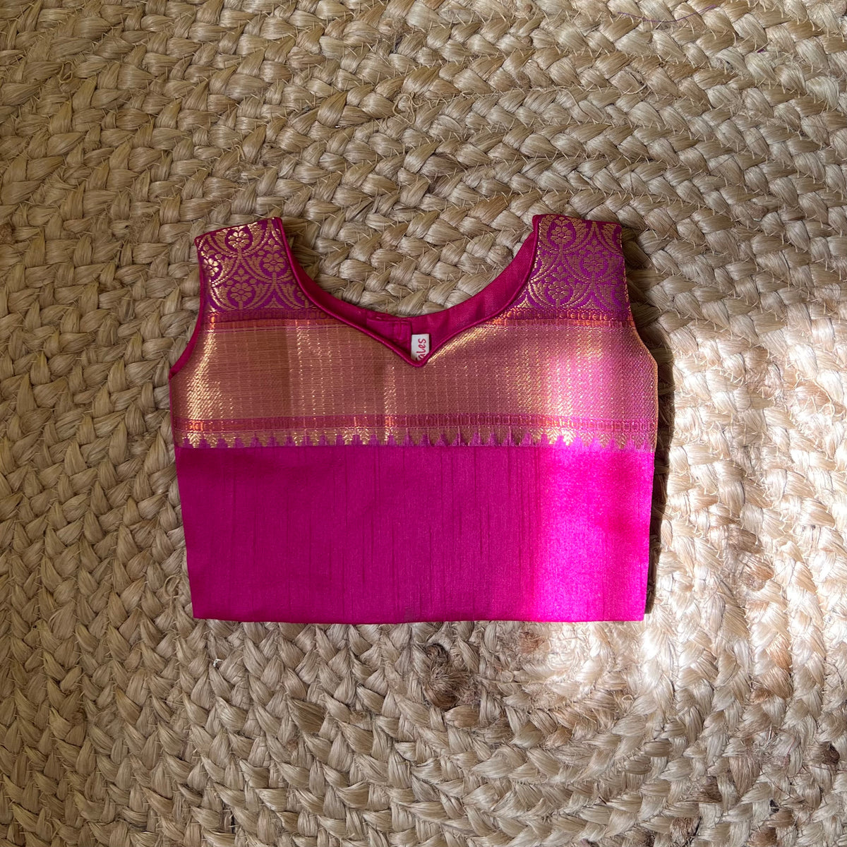 Yellow and Pink Kanchi Silk Lehanga Set