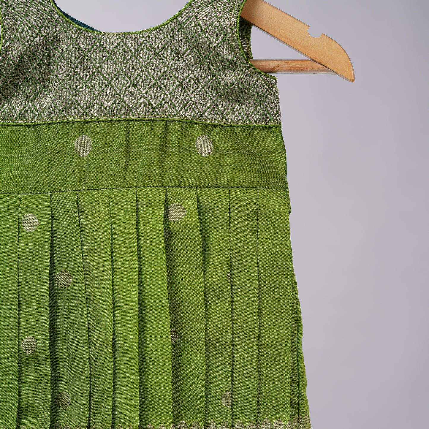 Mehendi Green Banarasi Frock