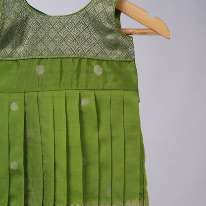 Mehendi Green Banarasi Frock