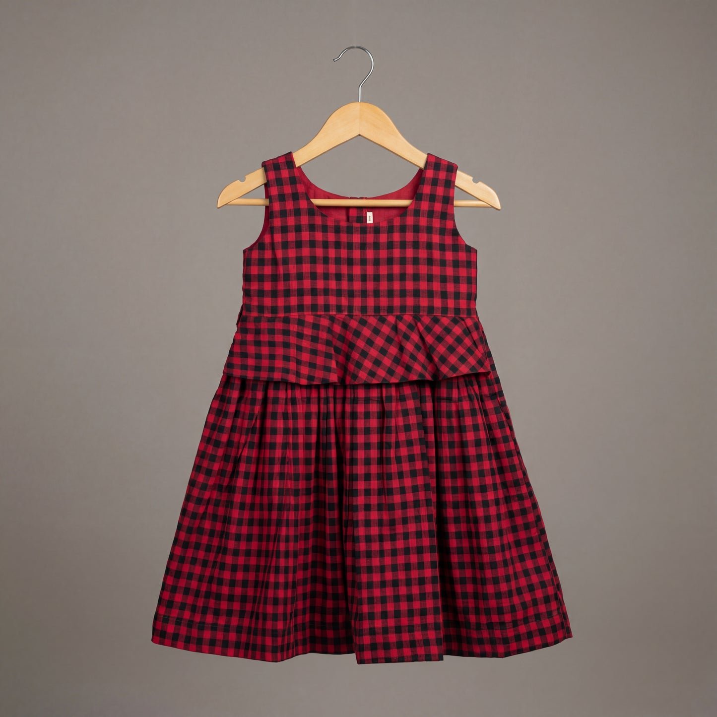 Red and Black checkered Frock