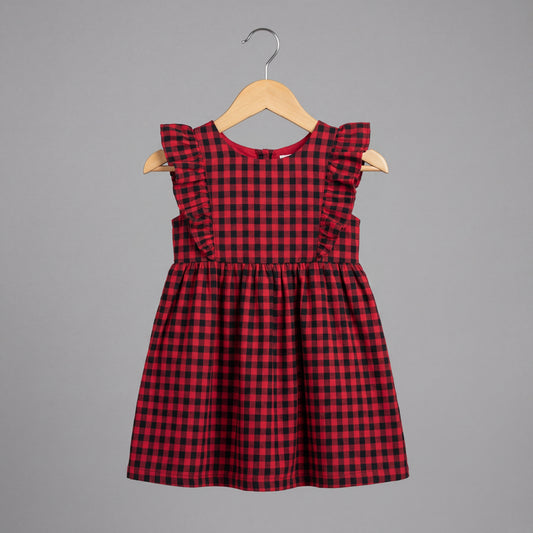 Red and Black Checkered Frock