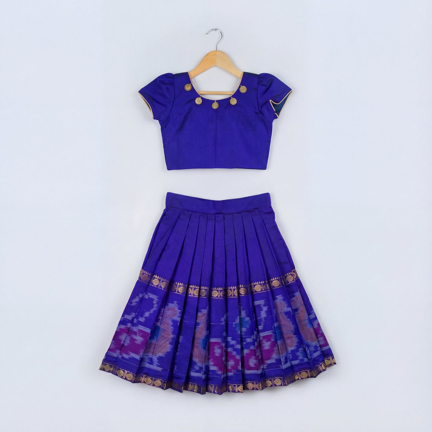 Royal Blue SiCo Ikkat Lehanga