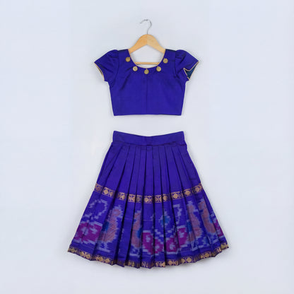 Royal Blue SiCo Ikkat Lehanga