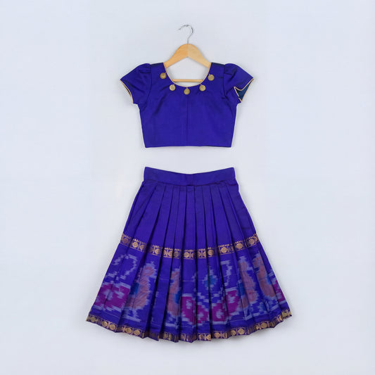 Royal Blue SiCo Ikkat Lehanga