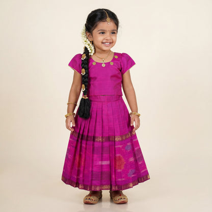 Pink SiCo Ikkat Lehanga