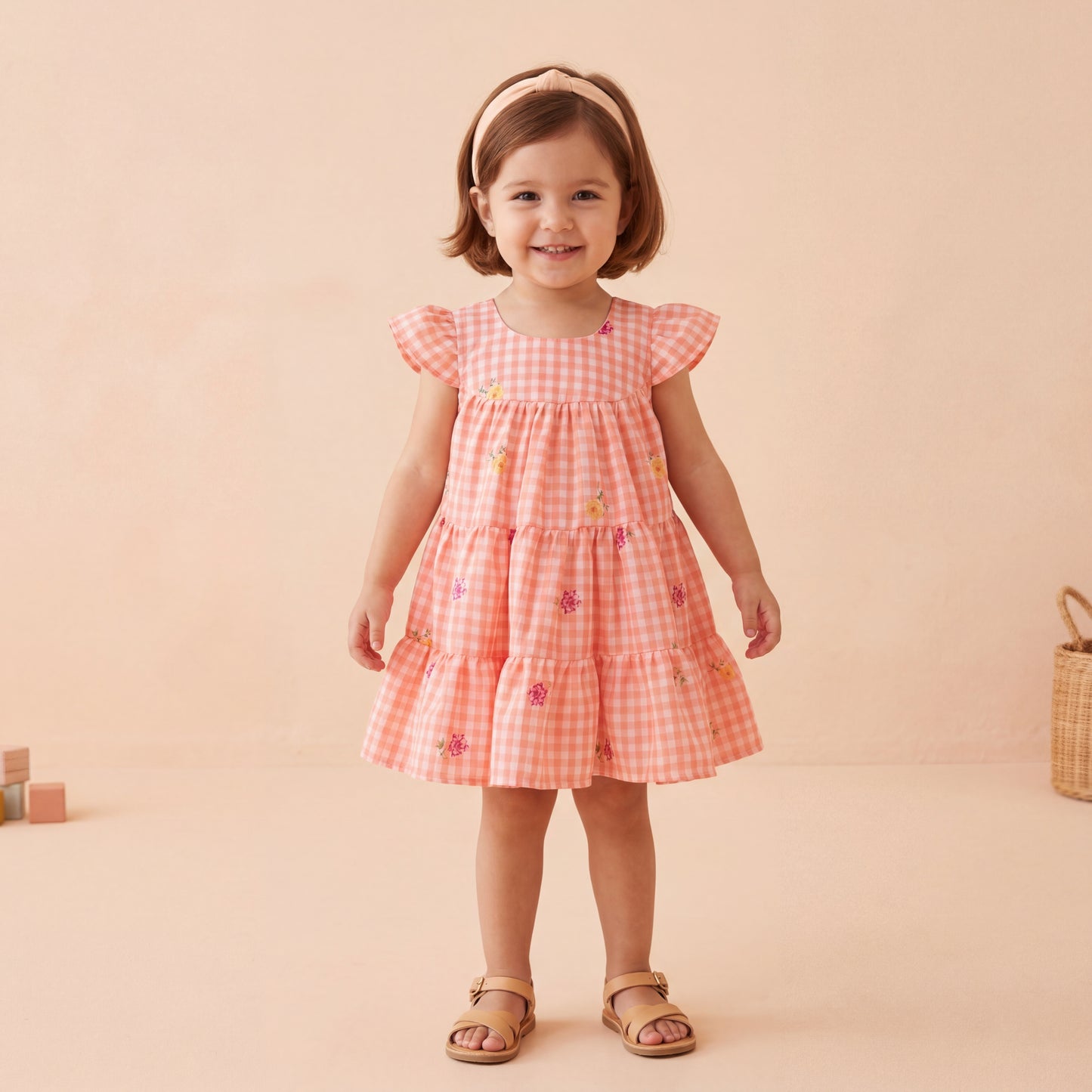 Orange Mul Chanderi Frock