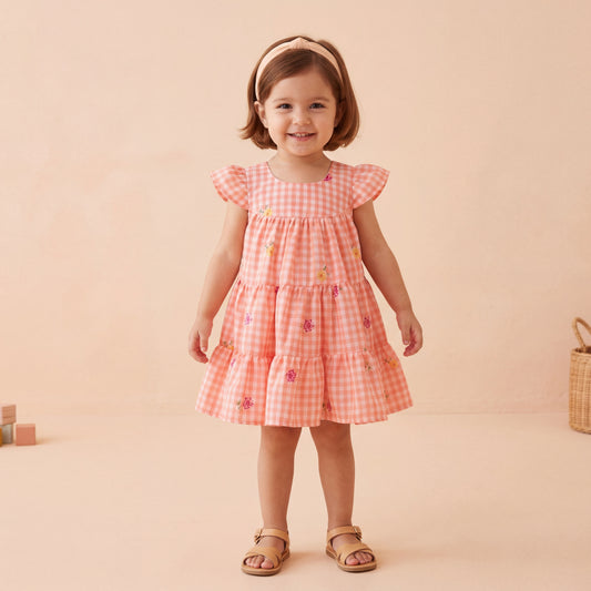 Orange Mul Chanderi Frock