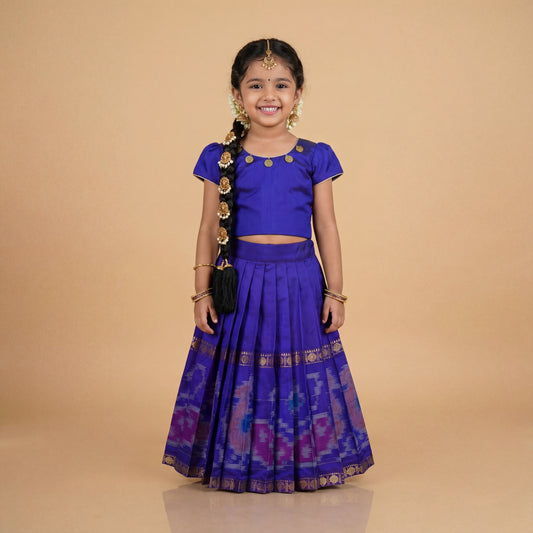 Royal Blue SiCo Ikkat Lehanga