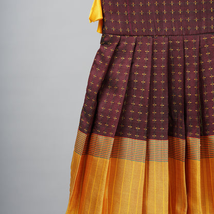 Brown with Mustard border Aarini Frock