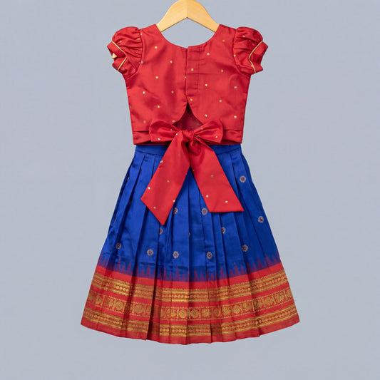 Royal Blue Narayanpet Paithani Lehenga Set