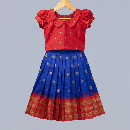 Royal Blue Narayanpet Paithani Lehenga Set