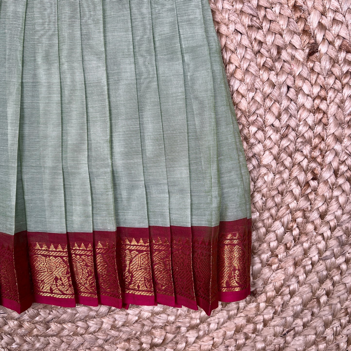 Teal Green Kanchi Cotton Frock