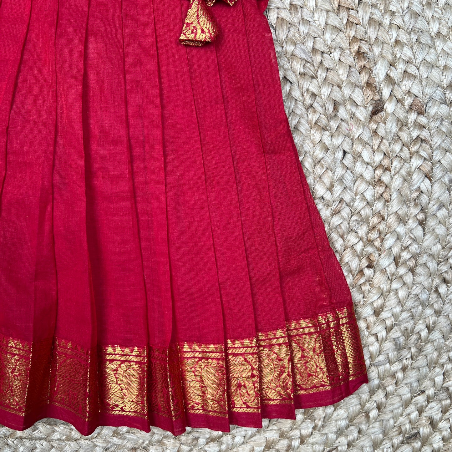 Red Kanchi Cotton Frock