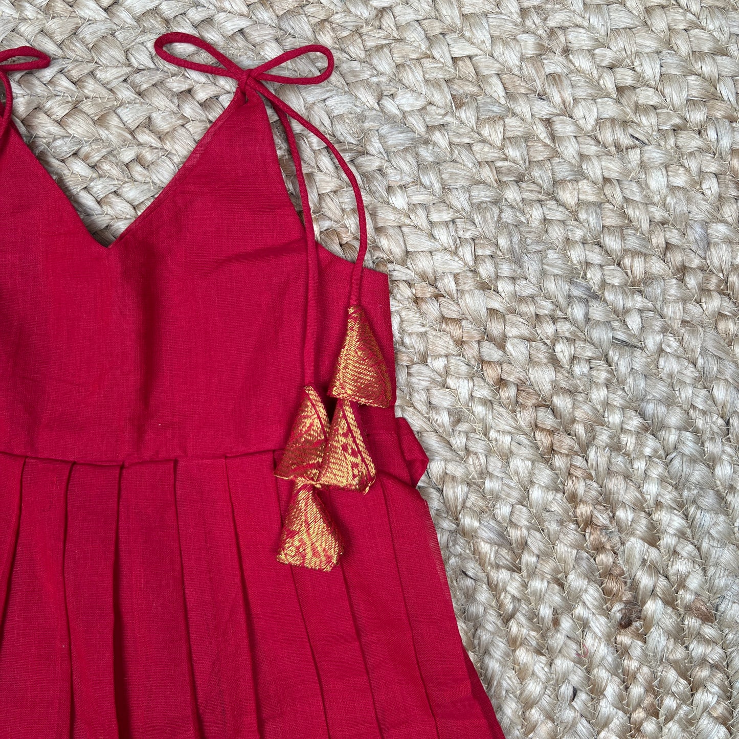 Red Kanchi Cotton Frock