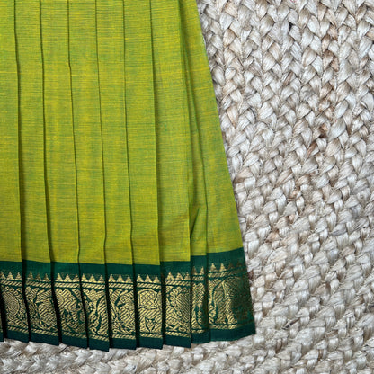 Parrot Green Kanchi Cotton Frock