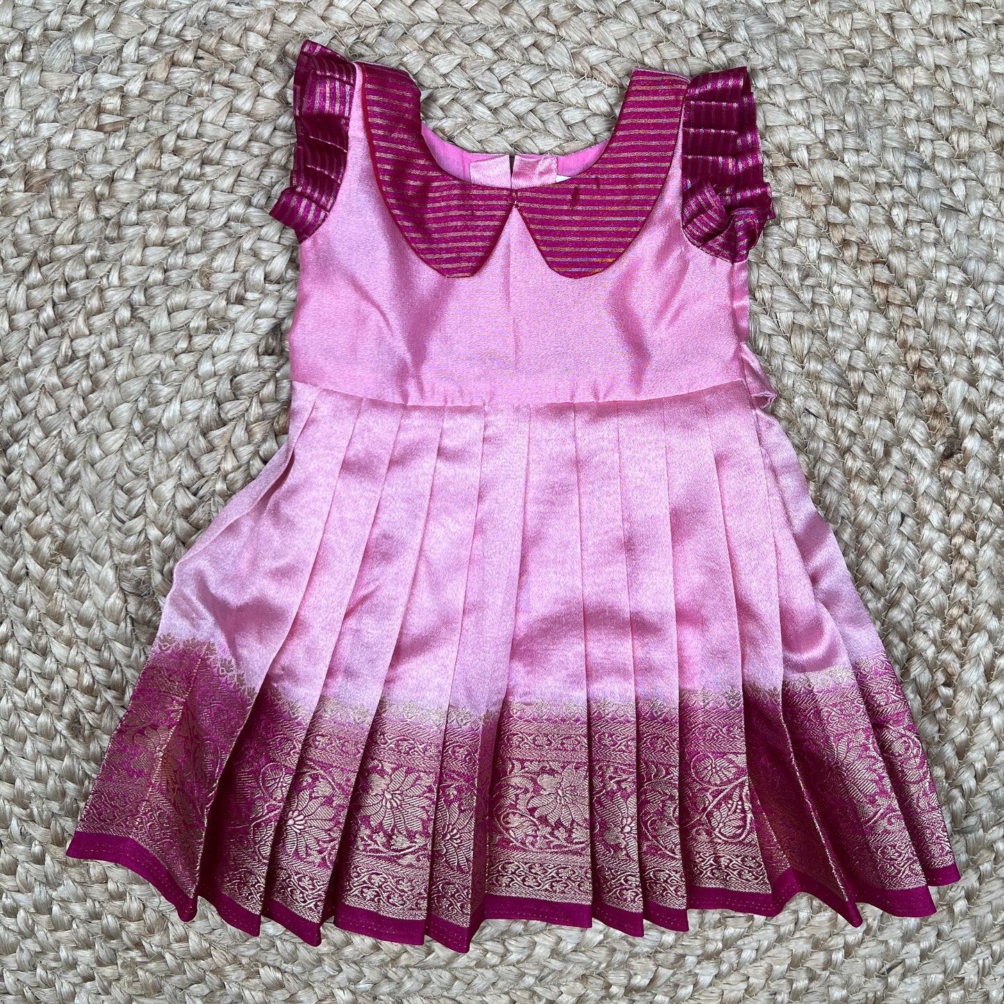 Pink Tissue Peter Pan Collar