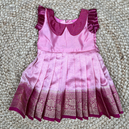 Pink Tissue Peter Pan Collar