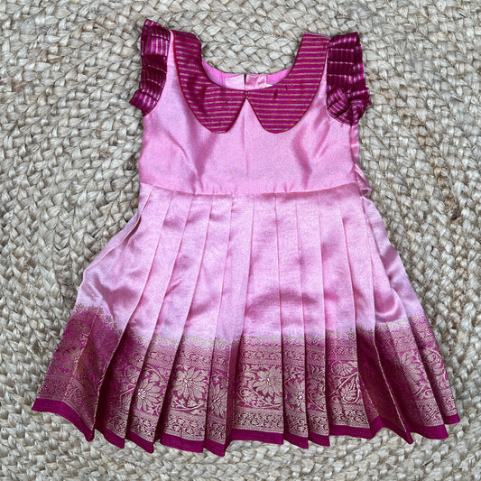 Pink Tissue Peter Pan Collar