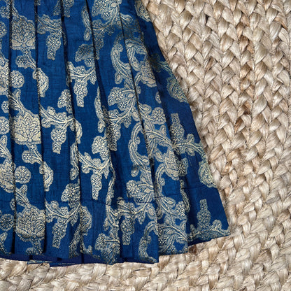 Blue Benarasi Sleeveless Frock